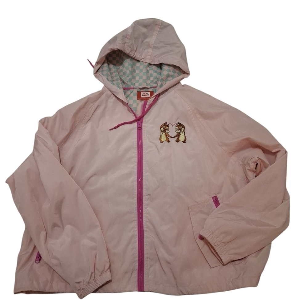 Disney Chip N Dale Pink Windbreaker Jacket Size L